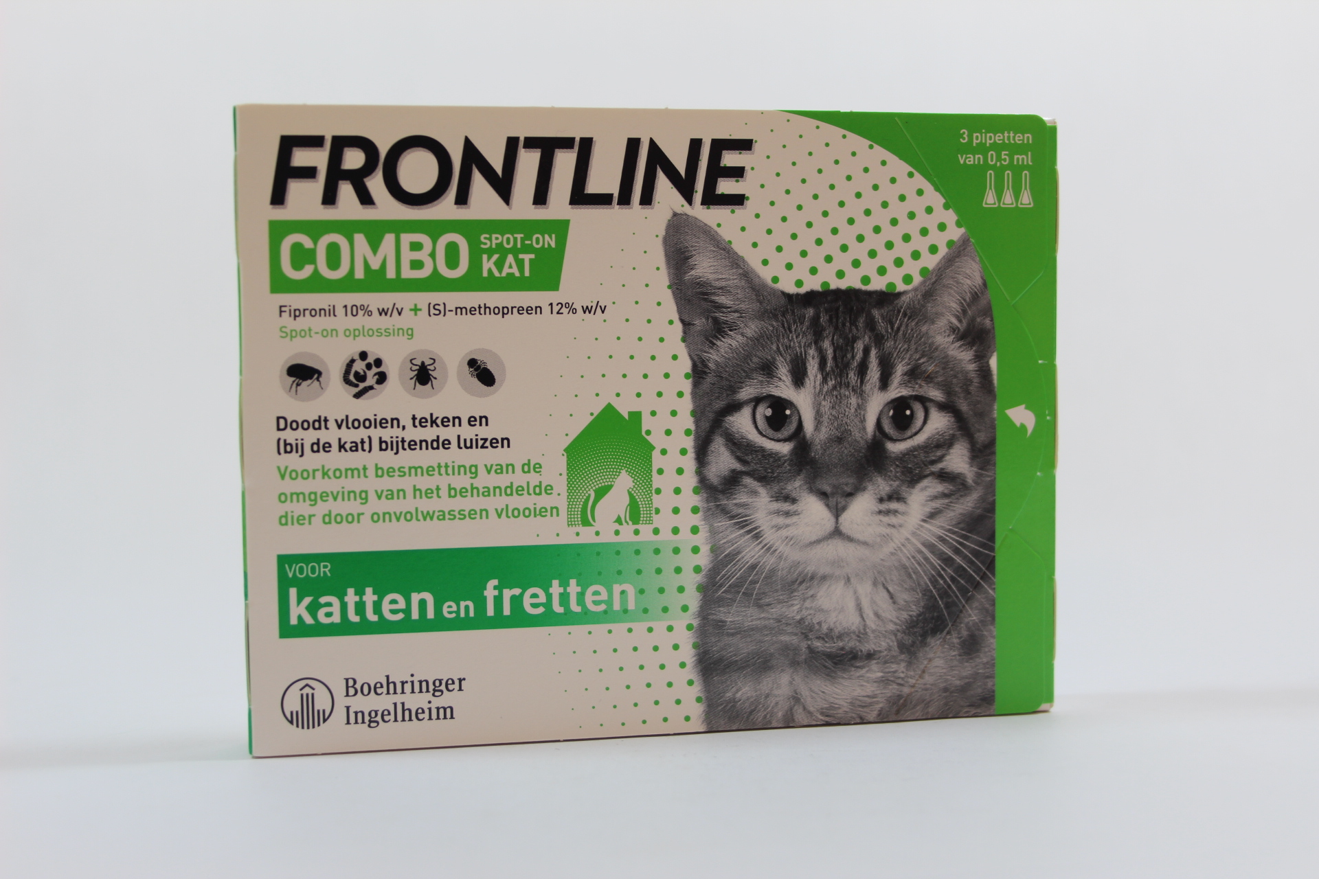 Universiteit Gladys Botanist Frontline Combo Spot-On Kat (3 pipetten van 0,5ml) – De Groene Luifel –  Webshop